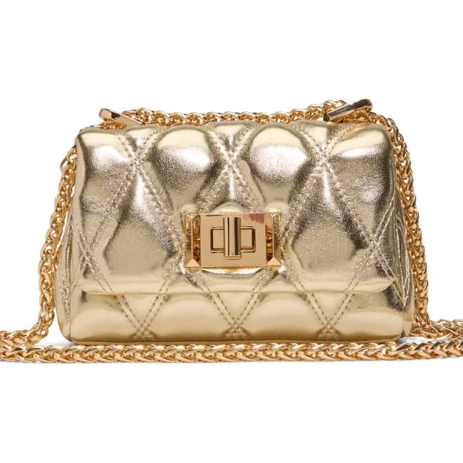 ALDO Women's Lediaa Quilted Gold Crossbody Handbag