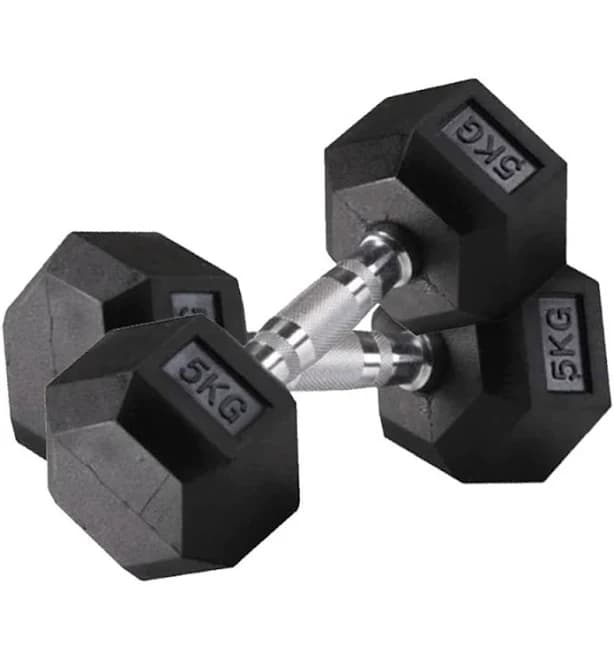 Rubber Hex Dumbbell Pair 5kg