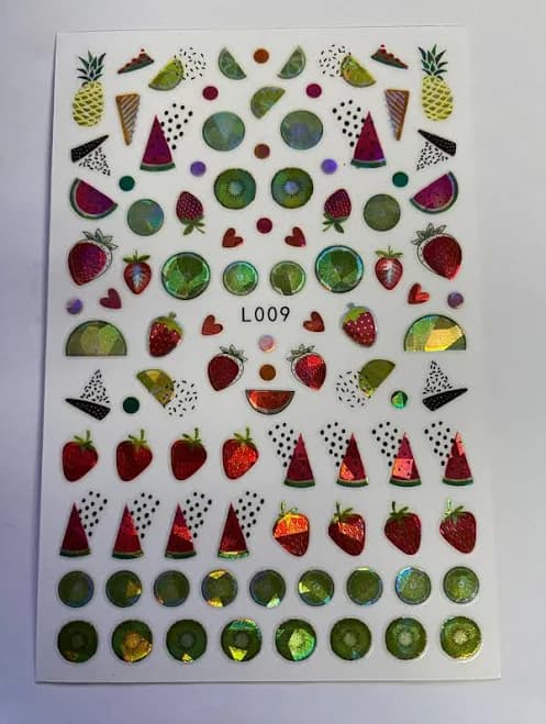 Set of 3D Nail Decals Summer Fruit Nail Art Stickers