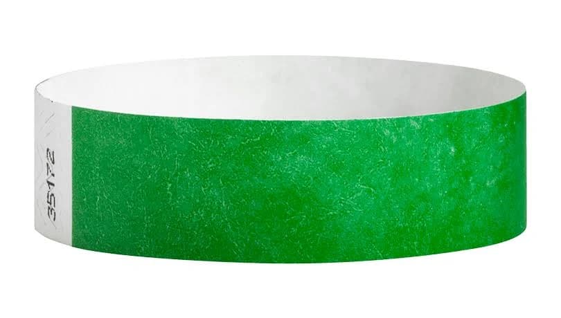 Tyvek 3/4 inch Kelly Green Wristbands