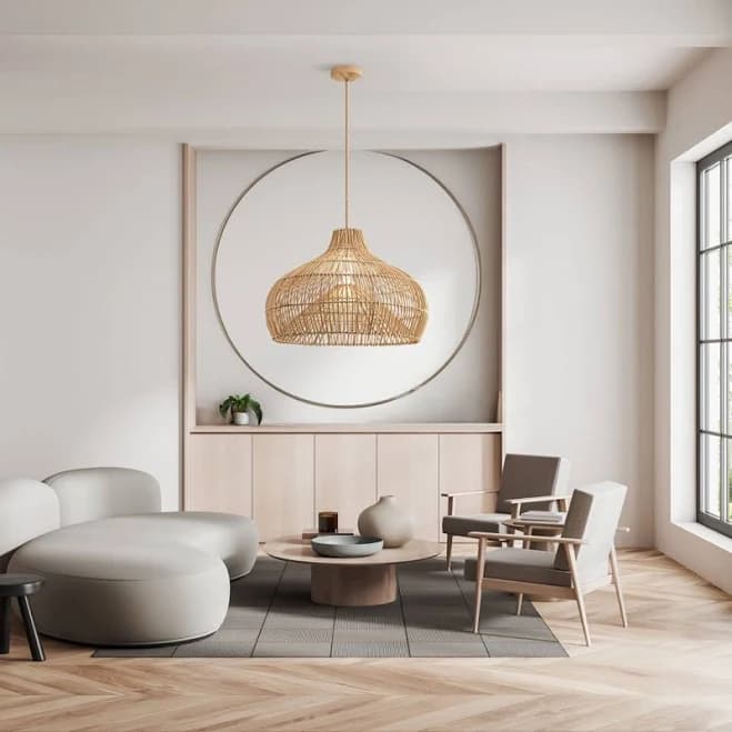 Oceania Cone Rattan Pendant Light