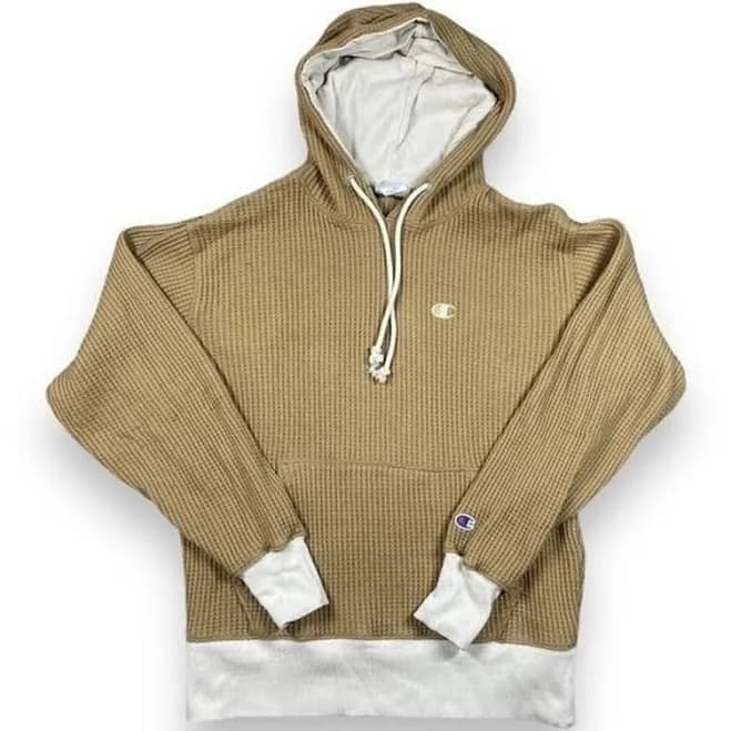Champion Men's Waffle Hoodie with Embroidered C Logo