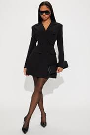 Darcy Double Breasted Blazer Mini Dress - Black | Fashion Nova