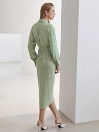 WRAP SHIRT DRESS WITHOUT BELT｜Motf