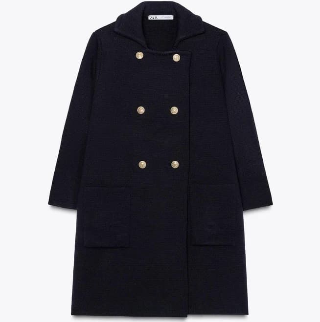 Zara Women's Wrap Front Knit Coat