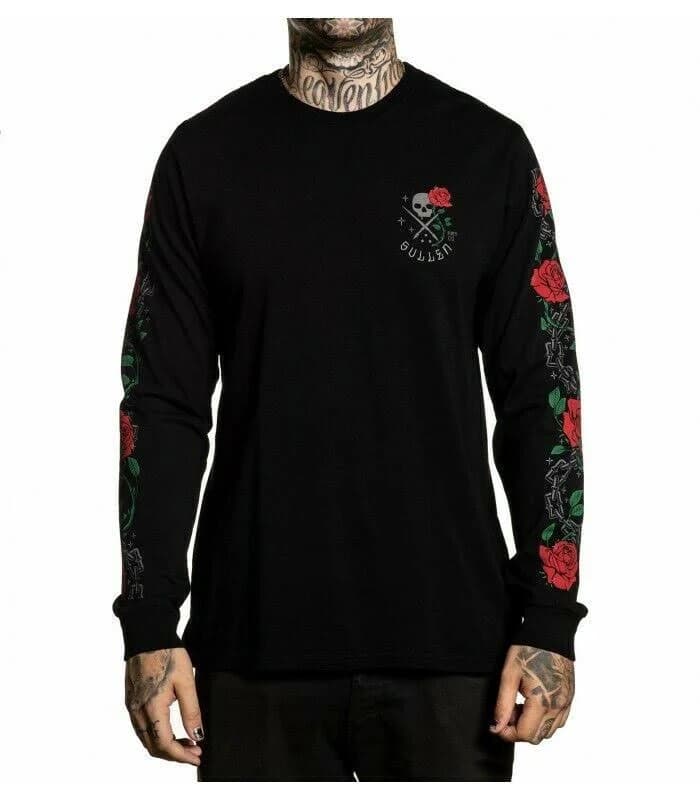 Sullen Tough Love Roses Flowers Chains Tattoos Goth Long Sleeve T Shirt SCM3782