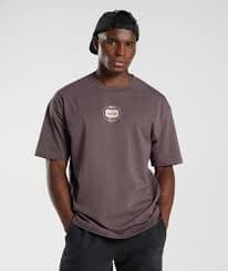 Gymshark GS10 Year Oversized T-Shirt - Chocolate Brown | Gymshark