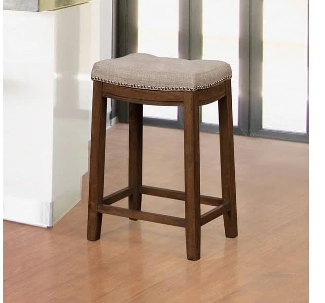 Linon Bridgeport Rustic Backless Counter Stool
