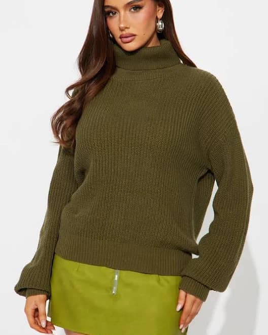 Fashion Nova Women's Roll with The Flow Turtleneck Sweater