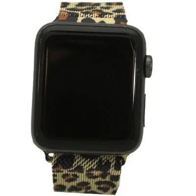 Olivia Pratt Leopard Printed Mesh Apple Watch Band