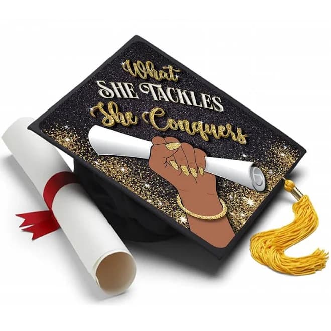 What She Tackles Women's Tassel Topper