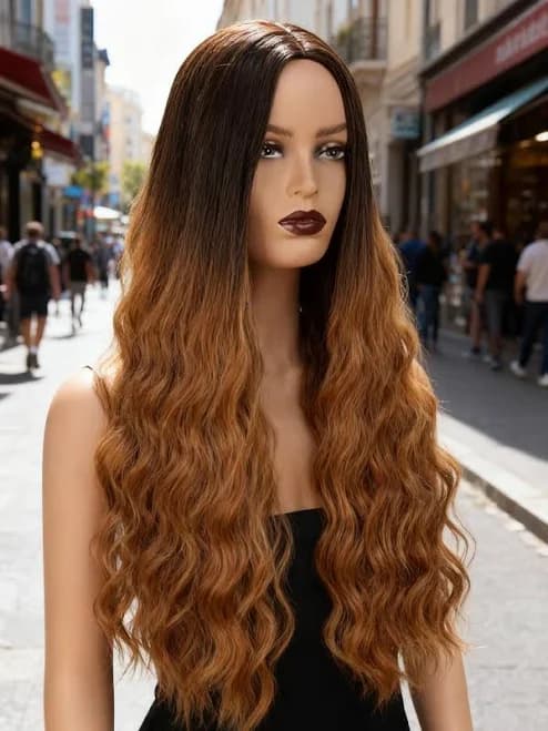 Women's Loose Water Wave Curly Fiber Synthetic Wig