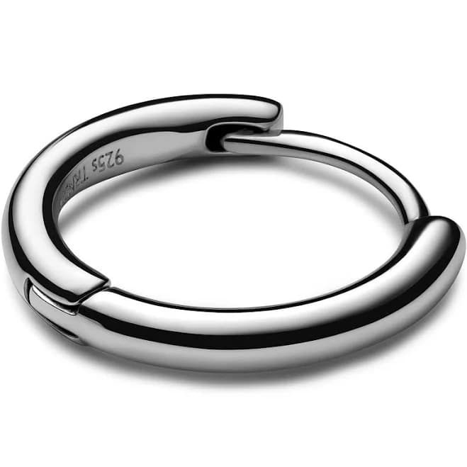 Sterling Silver Huggie Hoop Earrings for Men
