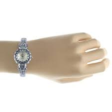 Peugeot Women's Hand Set Crystal Glitz Cuff Bangle Bracelet Jewelry Watch | eBay