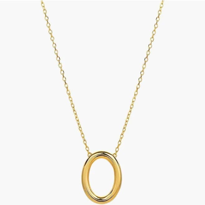 bearfruit jewelry Women's Sterling Silver 18k Gold Plated Brynn Circle Necklace