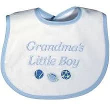 Grandma's Little Boy Embroidered Bib