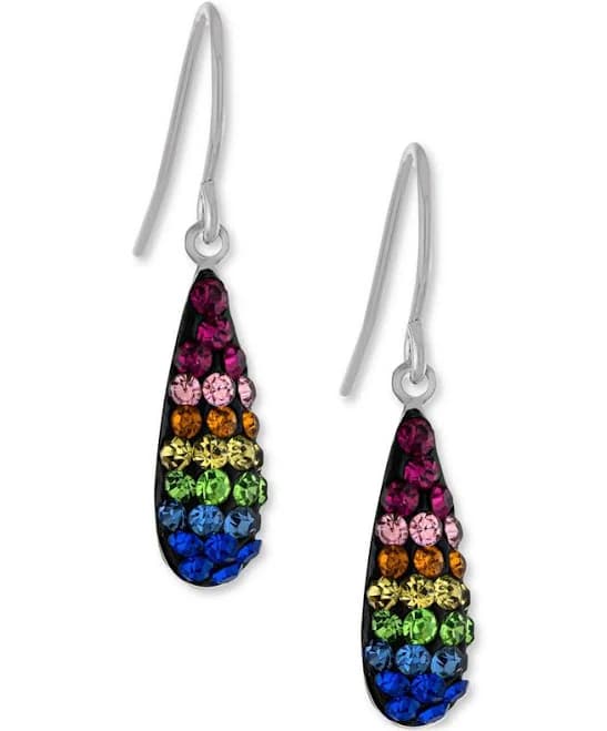 Giani Bernini Women's Sterling Silver Crystal Rainbow Teardrop Drop Earrings