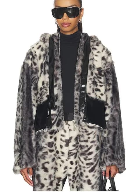 AKNVAS Women's Hesse Faux Fur Leopard Jacket