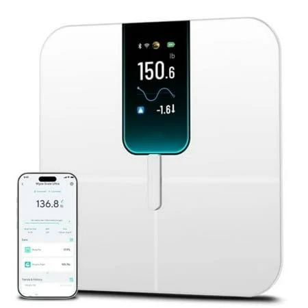 Smart Scale with 4.3 inch Color Display, Digital Scale for Body Weight BMI Muscle Mass, Heart Rate Monitor, Wi-Fi & Bluetooth Weight Scale with Baby/