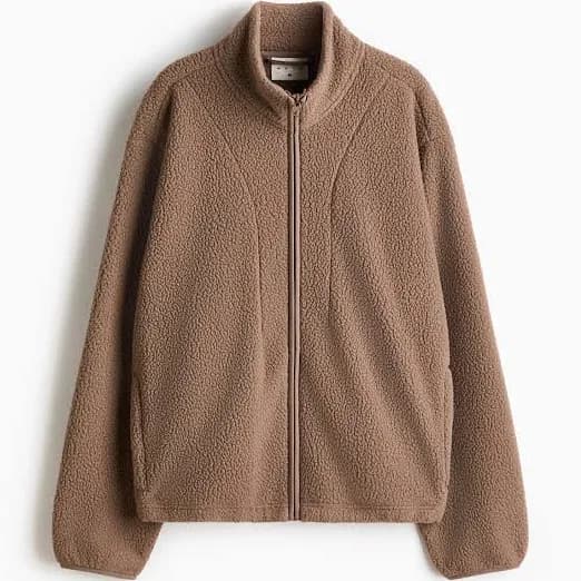 H&M Women's Teddy Fleece Activewear Jacket