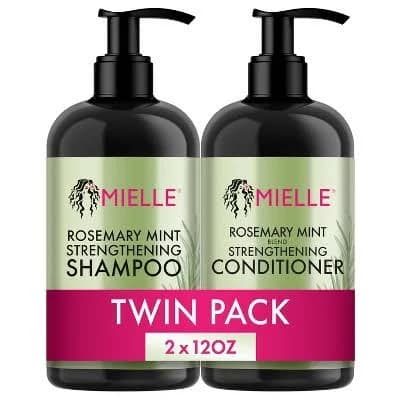 Mielle Organics Rosemary Mint Strengthening 12 fl oz Shampoo + 12 fl oz Conditioner