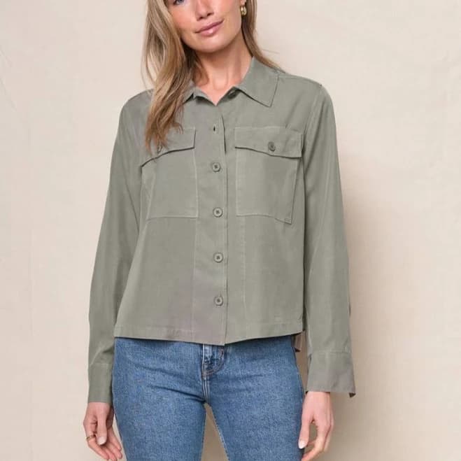 Drapey Modern Comfort Twill Utility Shirt