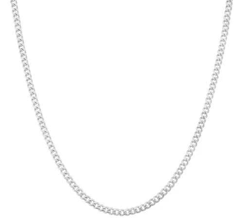 Donatello Gian Solid Sterling Silver Curb Chain Necklace