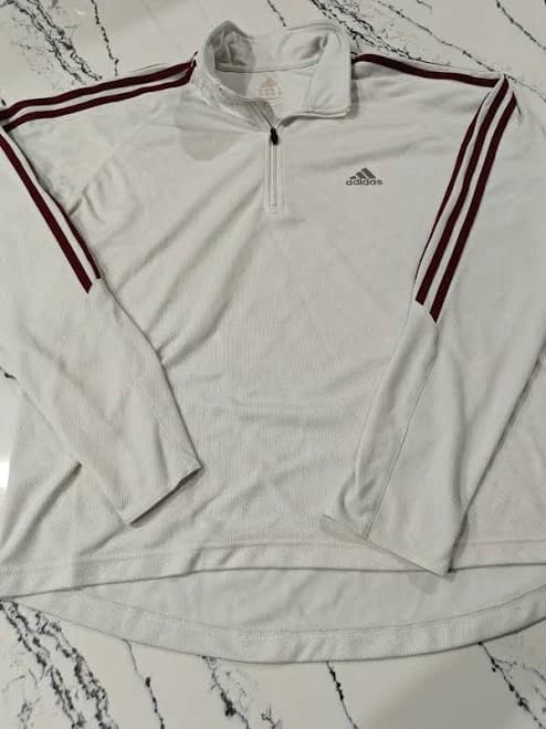 Vintage 2000s Adidas Logo White/red Stripe Full Zip Track Jacket Size