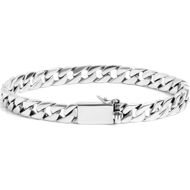 Ronatelli Men's 925 Sterling Silver Cuban Link Bracelet
