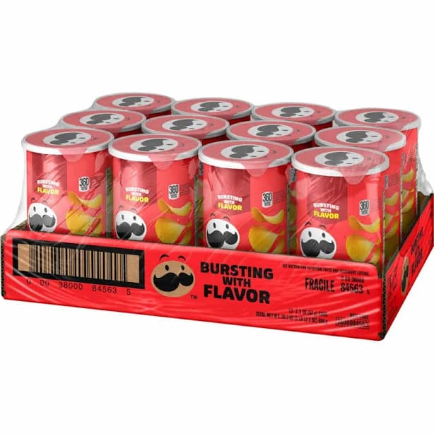 Pringles Original Cans, 2.38 Oz, Carton Of 12 Cans KEB84563