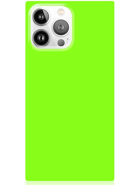 Flaunt Square Neon Green iPhone Case