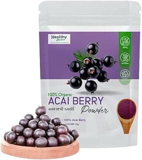 (Pack of 2) เฮลตี้ Freeze Dried Acai Powder | Brazilian Superfood Berry | Antioxidant Rich Smoothie Bowl Mix | 100g