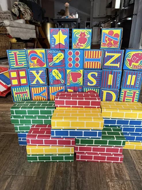 Cardboard Building Blocks 24 Bricks And 24 Blocks Excellent