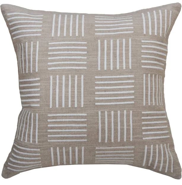 Donny Osmond Natural/Ivory Geometric Modern Industrial Throw Pillow