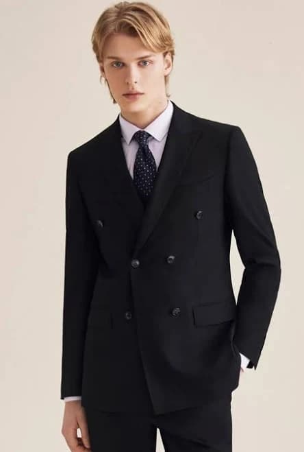 Men's Double-Breasted Peak Lapel Suit Set