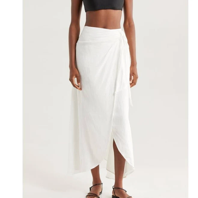 BOAMAR Women's Lia Line Midi Cover-Up Wrap Skirt