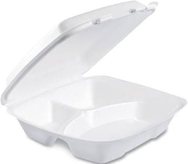 Dart 3-Compartment Foam Hinged Lid Container Performer Perforated Lid