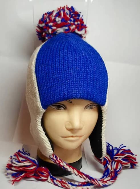 Handmade Stretchy Wool Beanie Hat with Pom Pom