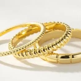 Uncommon James Vortex Textured Gold Ring Stack Set of 3