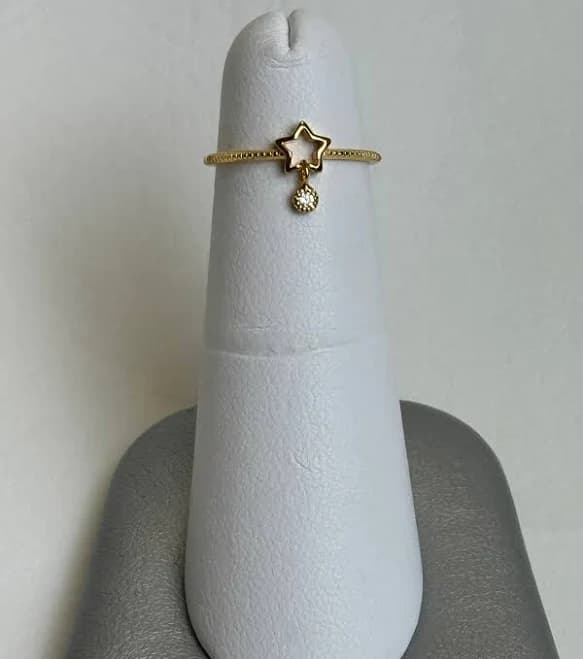 Kaya Kid's Gold Diamond Dangle Ring