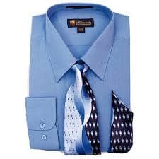 Milano Moda Men's Long Sleeve Dress With Tie And Handkie SG21A-Apple-16-16 1/2-36-37 at Amazon Men's Clothing store