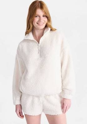 No Boundaries Women's Plush Half-Zip Pullover