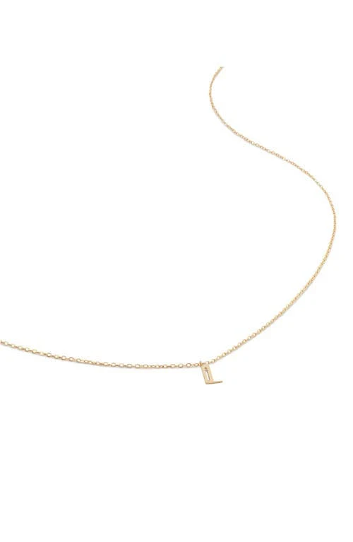 Monica Vinader 14Kt Yellow-Gold Letter L Initial Pendant Necklace