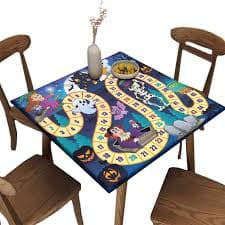 Amazon.com: JRBSZMI Fitted Tablecloth for Card Table, Board Game Pattern Printed on Wrinkle Resistant Polyester Table Cloth, for Outdoor Patio and Indoor Kitchen Dining Party, Fit for 24" x 24"Square Table :
