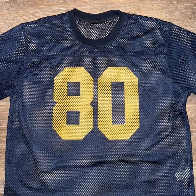 St√ossy Navy Blue Oversized Mesh Jersey T-Shirt XL