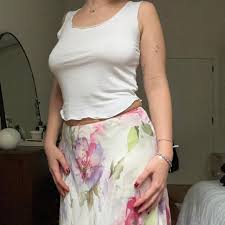 Ralph Lauren vintage floral double layered skirt.... | Depop