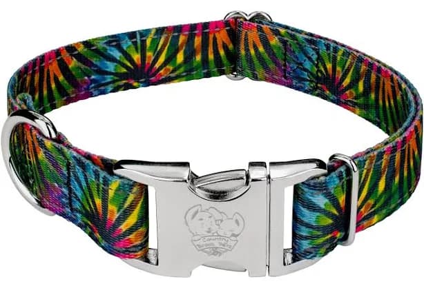 Country Brook Petz Premium Tie Dye Stripes Reflective Dog Collar