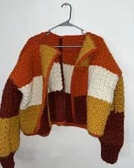 Crochet Oversized Chunky Patchwork cardigan