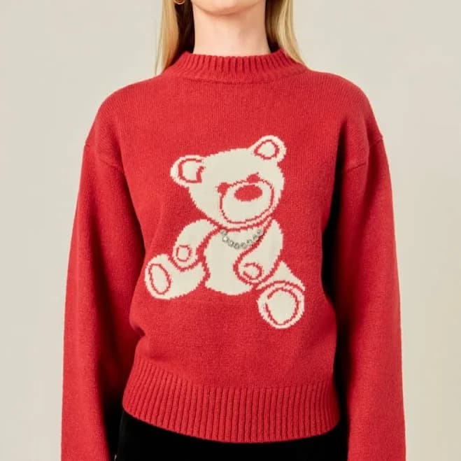 English Factory Olivia Teddy Bear Knit