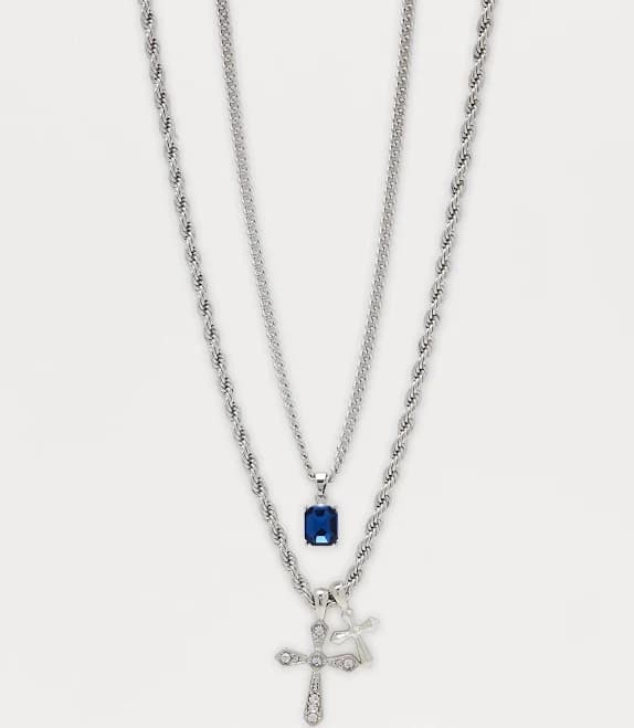 Fashion Nova Men's Fearless Pendant Necklace Set